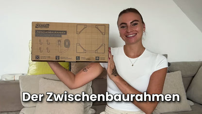 Der verstellbare Zwischenbaurahmen Trockner Waschmaschine (universal 46-66cm) inkl. 4x Haken - Waschmaschinen Verbindungsrahmen (400kg Belastung) - Trockner auf Waschmaschine stellen Verbindungsrahmen